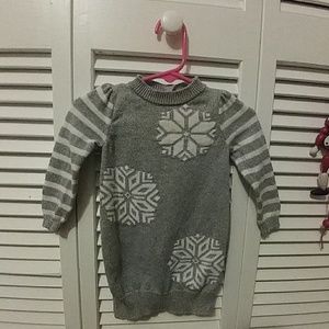 GYMBOREE BABY SILVER SNOWFLAKE SWEATER DRESS 6-12M